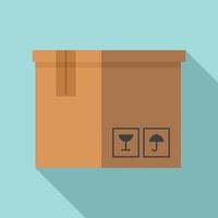 Delivery box icon, flat style vector