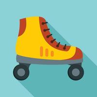 hombre, patines, icono, plano, estilo vector