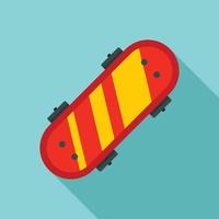 Top view skateboard icon, flat style vector