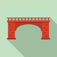 icono de puente de ladrillo, estilo plano vector