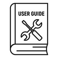 User guide book icon, outline style vector