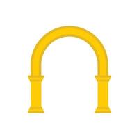 Golden arch icon in flat style vector
