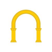 Golden arch icon in flat style vector