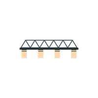 Truss bridge icon in flat style vector