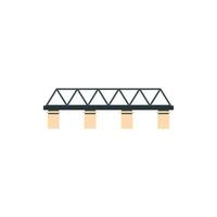 Truss bridge icon in flat style vector