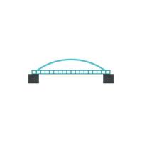 Bridge with arched railing icon, flat style vector