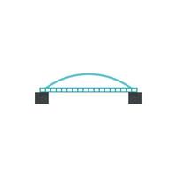 Bridge with arched railing icon, flat style vector