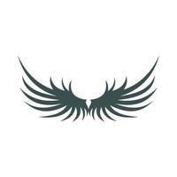 Two grey wing icon, flat style vector