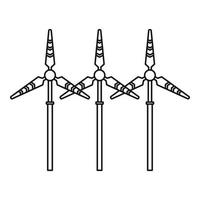 Modern wind turbine icon, outline style vector