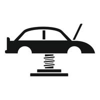 Car on factory line icon, simple style vector