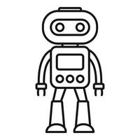 Artificial robot icon, outline style vector