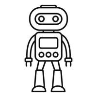 Artificial robot icon, outline style vector