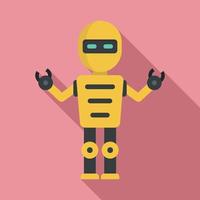 Electronic robot icon, flat style vector