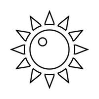 Sun icon, outline style vector