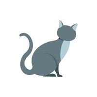 Gray cat icon in flat style vector