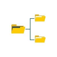 File system on computer icon, flat style vector