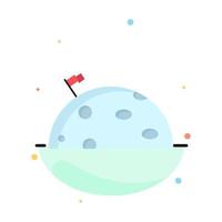 planet space moon flag mars Flat Color Icon Vector