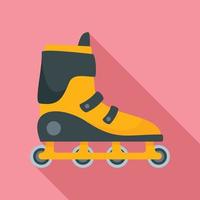 Extreme inline skates icon, flat style vector