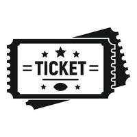 American football ticket icon, simple style vector
