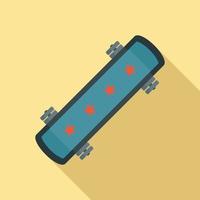 Wheel skateboard icon, flat style vector