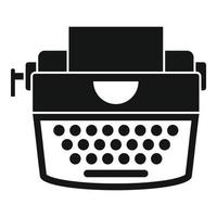 Retro typewriter icon, simple style vector