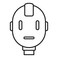 icono de robot de cabeza, estilo de contorno vector