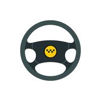 icono de volante de taxi, tipo plano vector