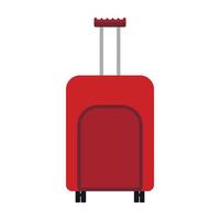 Red travel suitcase icon, flat style vector
