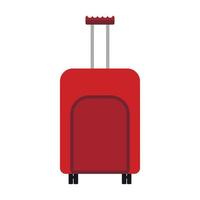 Red travel suitcase icon, flat style vector