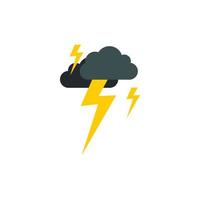 Clouds and lightning icon, flat style vector