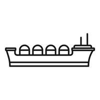 icono de barco petrolero, estilo de esquema vector