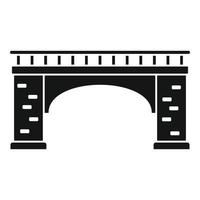 Brick bridge icon, simple style vector