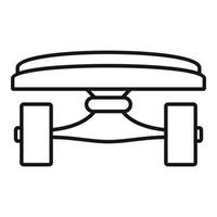 Front skateboard icon, outline style vector