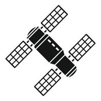 Space station solar panel icon, simple style vector