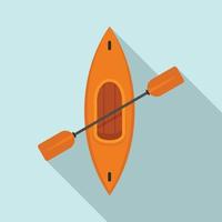 Top view kayak icon, flat style vector