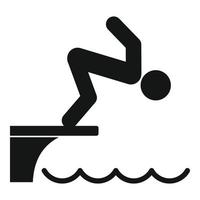 Man jumping in pool icon, simple style vector