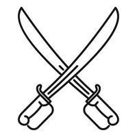 Fencing swords icon, outline style vector