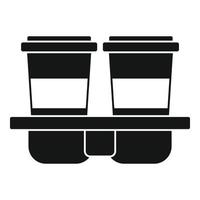 Hot coffee cups icon, simple style vector
