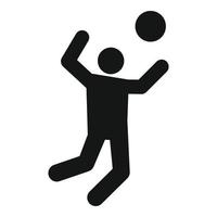 icono de ataque del jugador de voleibol, estilo simple vector