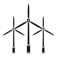 Modern wind turbine icon, simple style vector