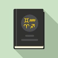 Magic witch book icon, flat style vector