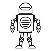 Toy robot icon, outline style vector
