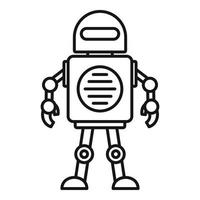 icono de robot de juguete, estilo de contorno vector