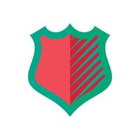 Red-green shield icon, flat style vector