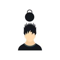 Man with the weight over his head icon, flat style vector