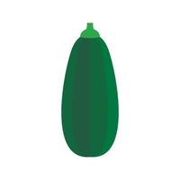 Green zucchini icon, flat style vector