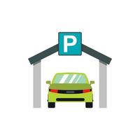 Car parking icon, flat style vector