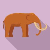 Stone age elephant icon, flat style vector