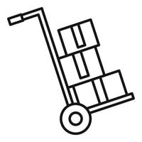 Warehouse cart box icon, outline style vector