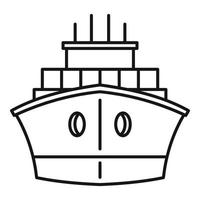 Front container ship icon, outline style vector